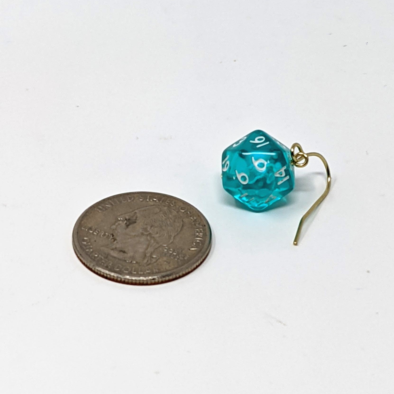 Mini D20 Fishhook Earrings