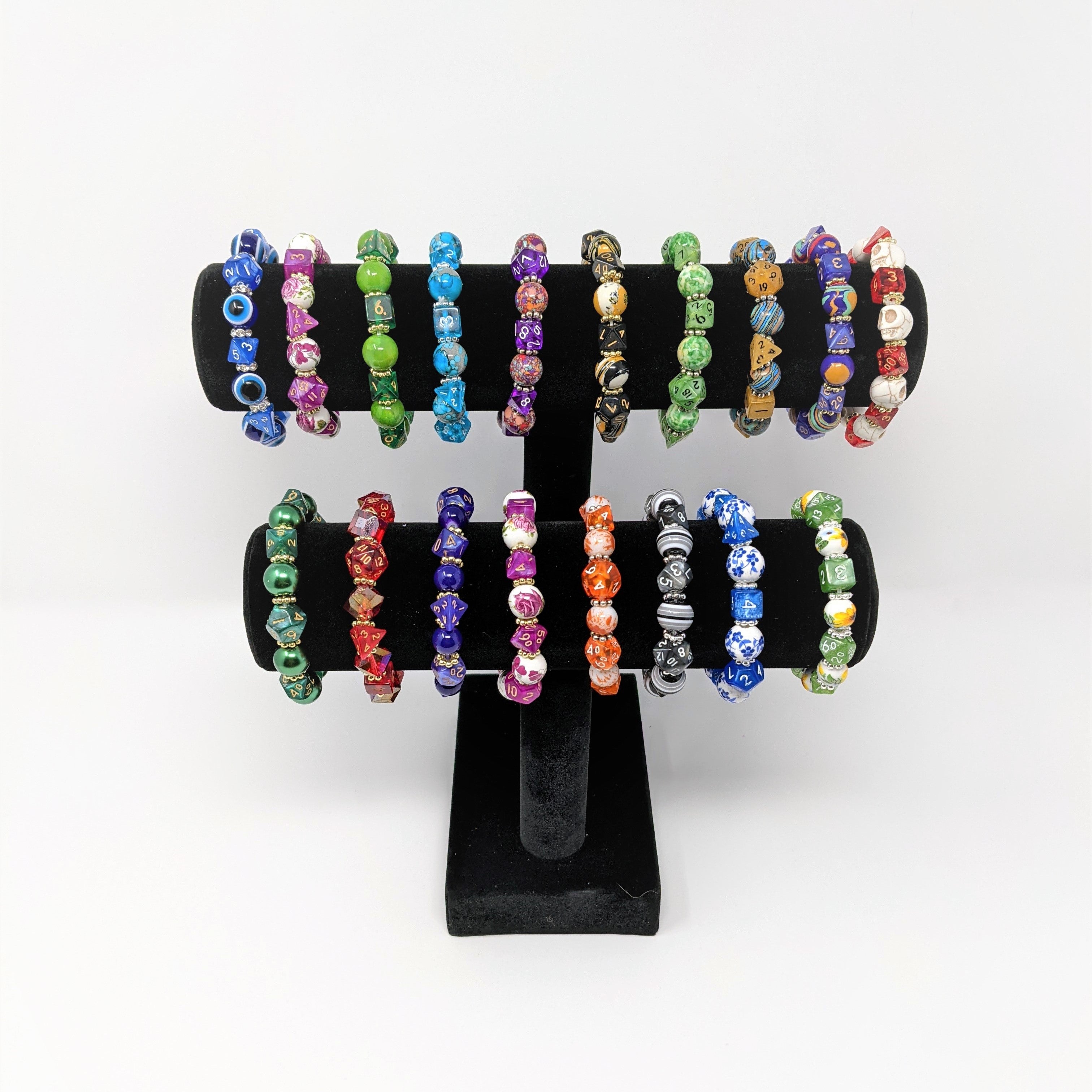 PRIDE Rainbow beads with Rainbow Dice Bracelet