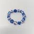 Blue and White Flowers Dice Bracelet