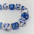 Blue and White Flowers Dice Bracelet