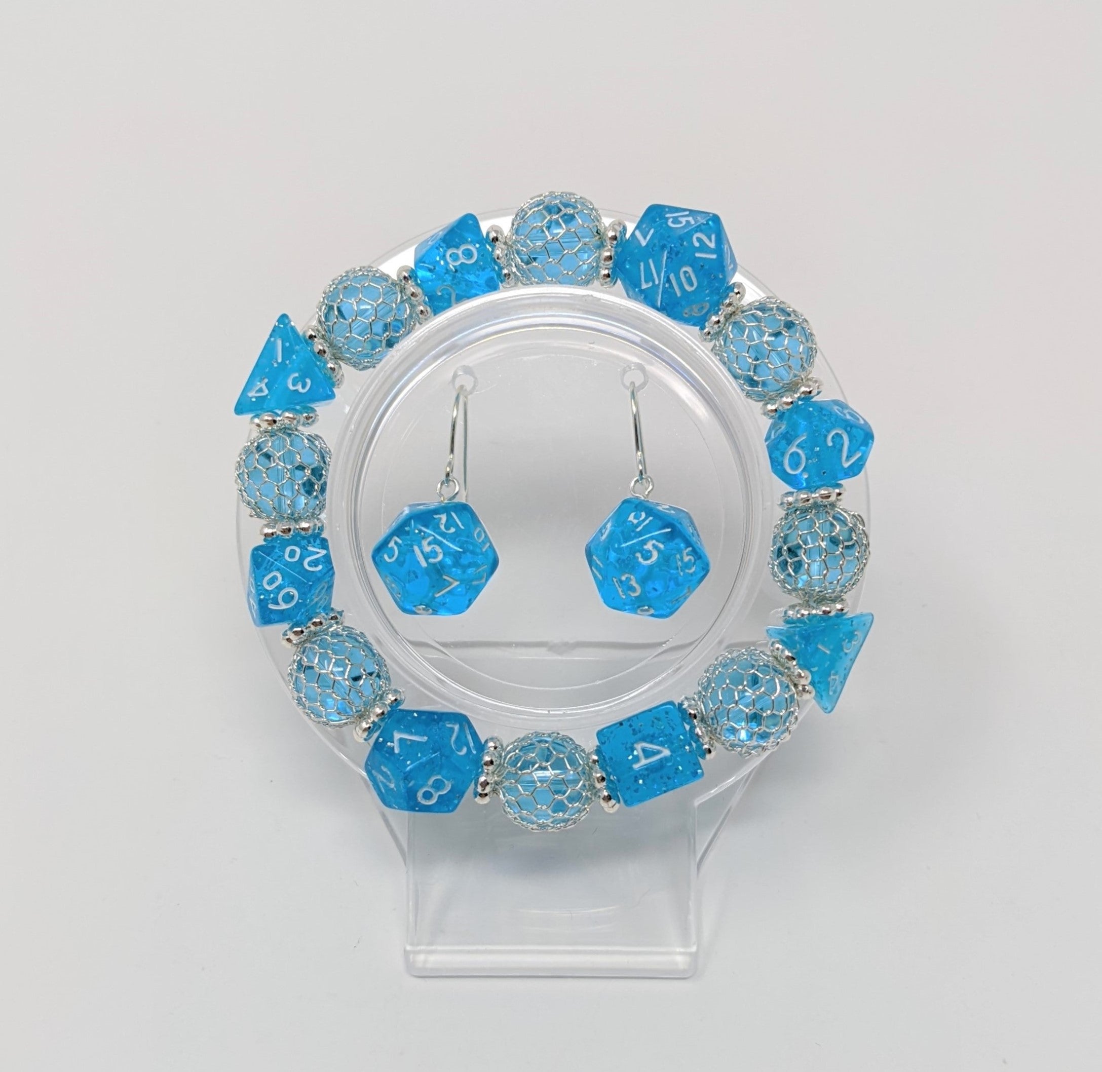 Light Blue Crystal Dice Bracelet
