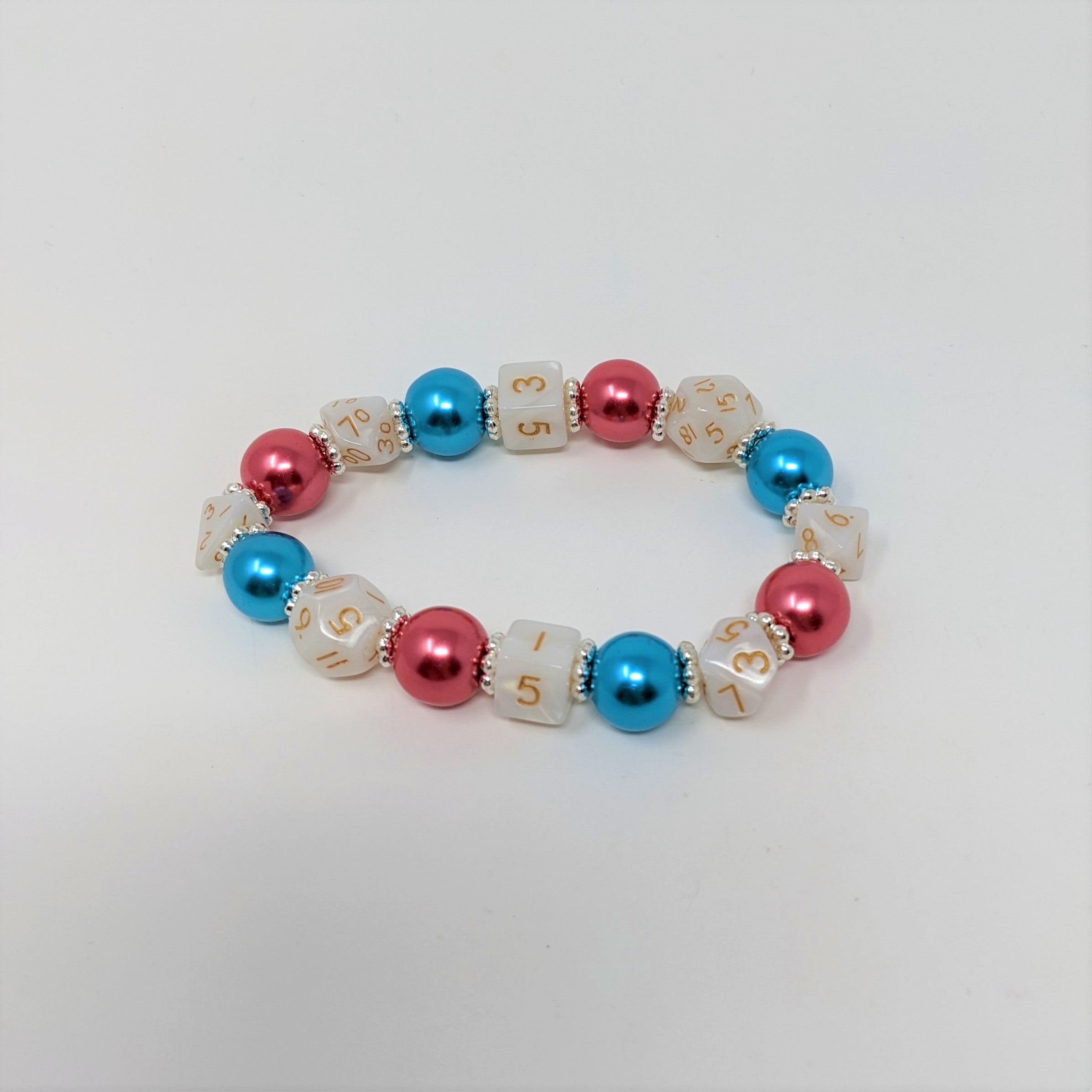 Blue Pink White Dice Bracelet